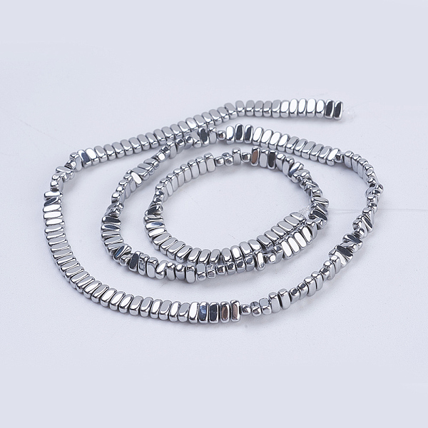 

PandaHall Electroplate Non-magnetic Synthetic Hematite Beads Strands, Rectangle, Platinum Plated, 4x2x2mm, Hole: 1mm, about 207pcs/strand...