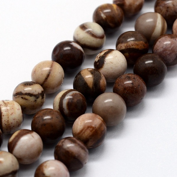 

PandaHall Natural Zebra Jasper Beads Strands, Round, 10mm, Hole: 1mm, about 37pcs/strand, 14.76 inch(37.5cm) Zebra Jasper Round