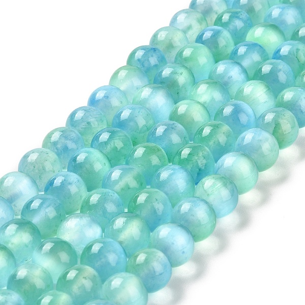 

PandaHall Natural Selenite Beads Strands, Grade A, Dyed, Round, Cyan, 10mm, Hole: 0.8mm, about 36~38pcs/strand, 15.16~15.35''(38.5~39cm)...