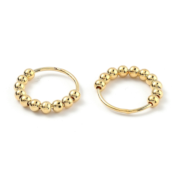 

PandaHall (Jewelry Parties Factory Sale)Brass Finger Ring, with Round Beads, Golden, US Size 4 1/4(15mm) Brass