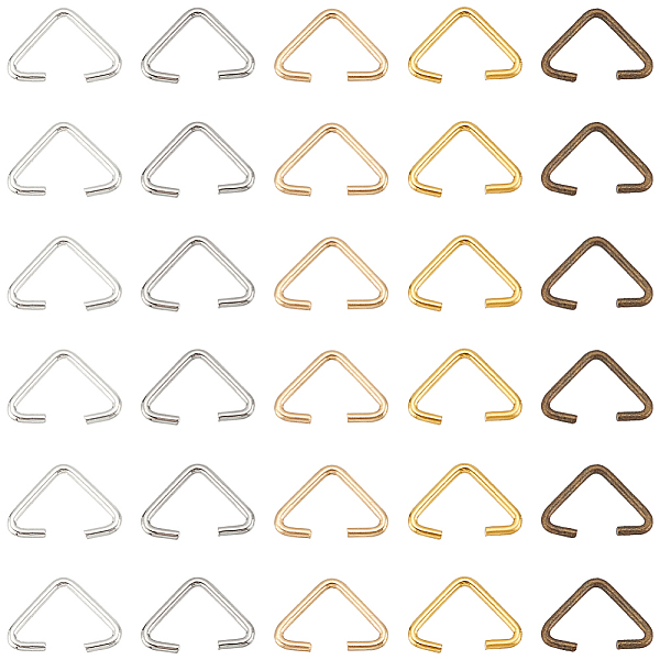 

PandaHall SUNNYCLUE 600Pcs 5 Colors Iron Triangle Rings, Buckle Clasps, Fit For Top Drilled Beads, Webbing, Strapping Bags, Mixed Color...