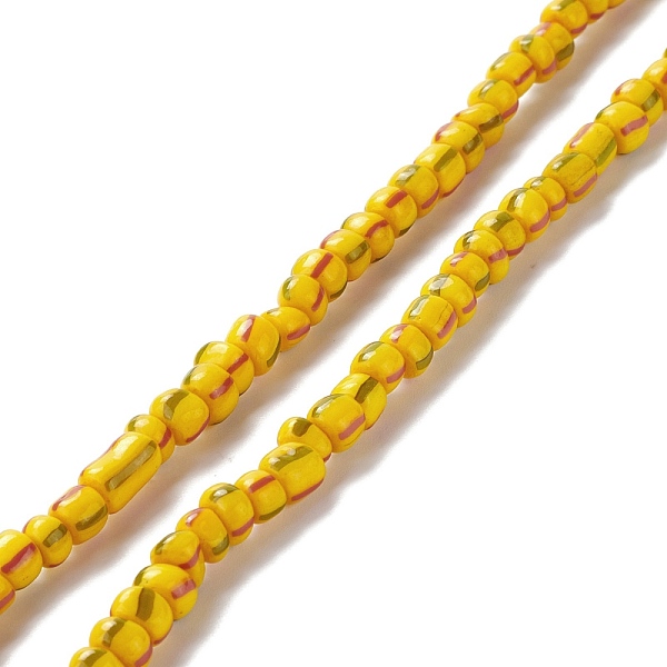 

PandaHall Handmade Lampwork Beads Strands, 3 Tone, Column, Gold, 4~5.5x2~4mm, Hole: 1.8mm, about 130pcs/strand, 14.96~15.16 inch(38~38.5cm)...