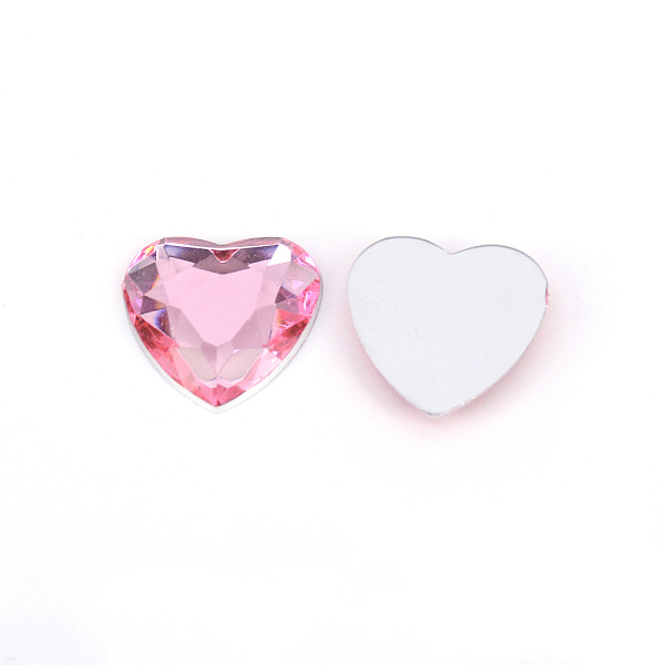 

PandaHall Acrylic Rhinestone Cabochons, Heart, Flat Back & Faceted, Pearl Pink, 20x20x4mm, 200pcs/bag Acrylic Rhinestone Heart Pink