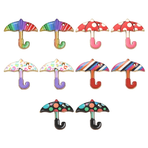 

PandaHall 10Pcs 5 Colors Alloy Enamel Pendants, Cadmium Free & Nickel Free & Lead Free, Golden, Umbrella Charm, Mixed Color, 20.5x21x1.5mm..., Multicolor
