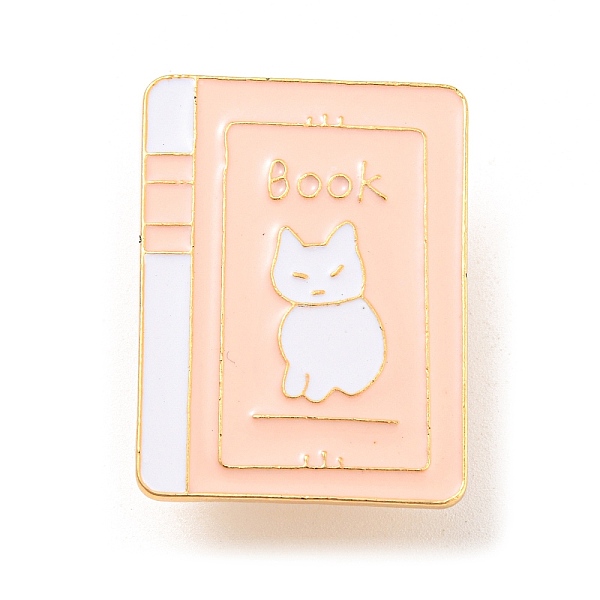 

PandaHall Cartoon Style Cat Enamel Pins, Light Gold Alloy Badge for Women, Book, 31x24x1.5mm Alloy+Enamel Book Brown
