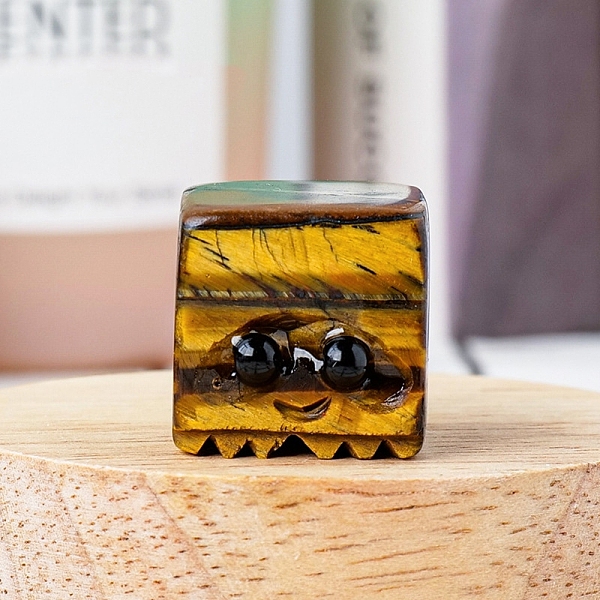 

PandaHall Natural Tiger Eye Display Decorations, for Home Office Desk, Cube, 15~20mm Tiger Eye Cube