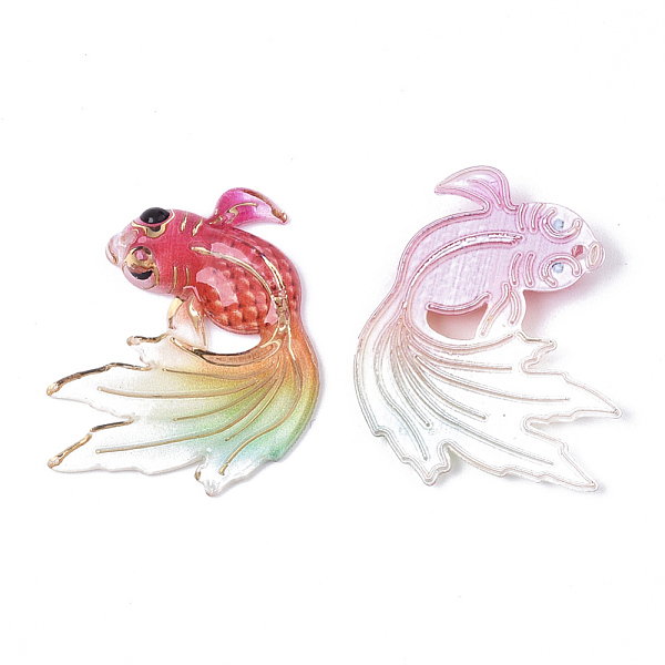 

PandaHall UV Printing Acrylic Pendants, with Spray Paint Bottom, Goldfish, Cerise, 30x25x4mm, Hole: 1mm Acrylic Fish Red