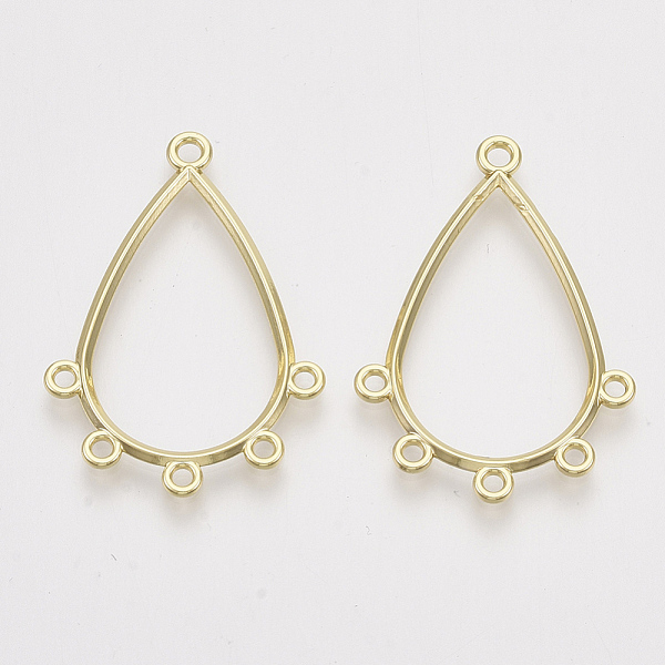 

PandaHall Alloy Chandelier Components Links, Teardrop, Light Gold, 34.5x24x1.5mm, Hole: 1.5mm Alloy Teardrop