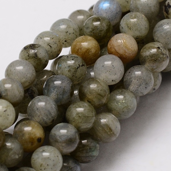 

PandaHall Natural Labradorite Round Beads Strands, 8mm, Hole: 1mm, about 48pcs/strand, 15.7 inch Larvikite Round