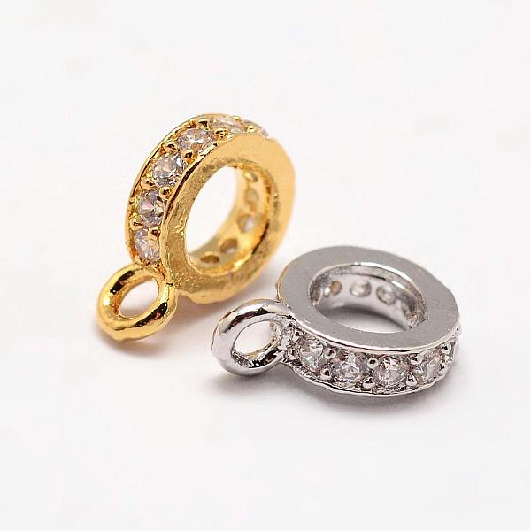 

PandaHall Ring Brass Micro Pave Cubic Zirconia Tube Bails, Loop Bails, Mixed Color, 8.5x2x6mm, Hole: 1.5mm, Inner Diameter: 3mm Brass+Cubic...