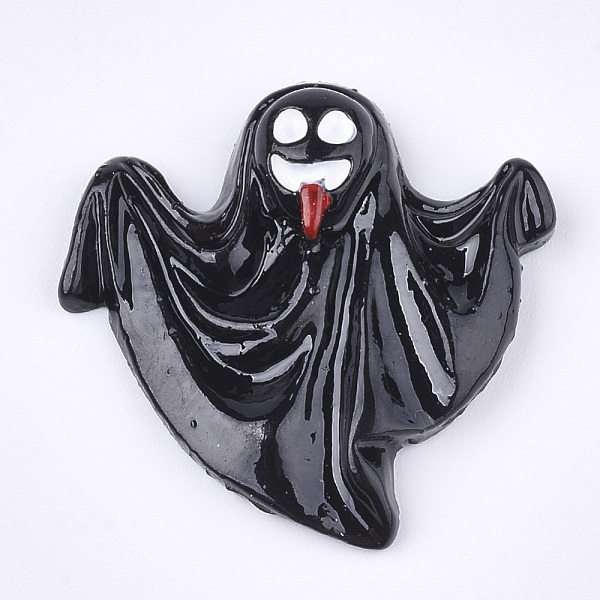 

PandaHall Resin Cabochons, Ghost, Halloween, Black, 28x27.5x6mm Resin Ghost Black