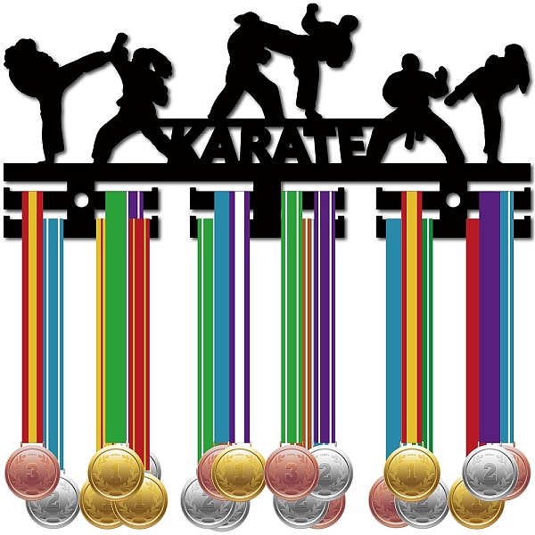 

PandaHall Acrylic Medal Holder, Medals Display Hanger Rack, with Standoff Pins, Medal Holder Frame, Karate, Sports, 129x290x10mm, Hole: 8mm...