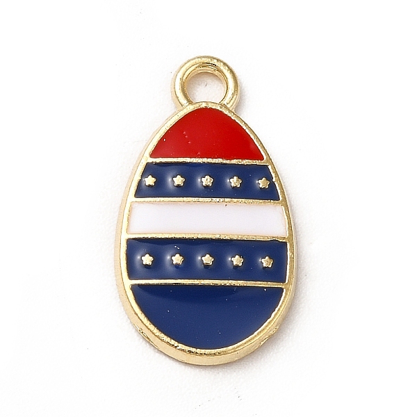 

PandaHall American Flag Style Alloy Enamel Pendants, Cadmium Free & Nickel Free & Lead Free, Golden, Egg Charms, Colorful, 18x10x1.5mm, Hole...