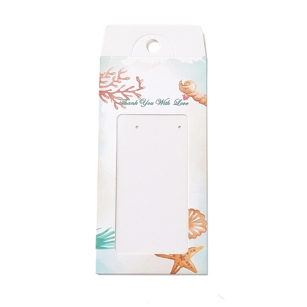 

PandaHall Paper Jewelry Display Cards, Jewelry Holder Card for Earrings, Necklaces Display, Rectangle with Clear Window, Shell Pattern...