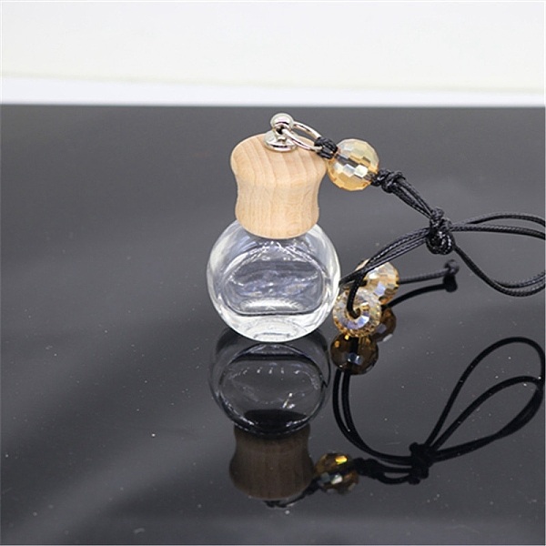 

PandaHall Empty Glass Perfume Bottle Pendants, Aromatherapy Fragrance Essential Oil Diffuser Bottle, with Coffee Color Cord, Car Hanging...
