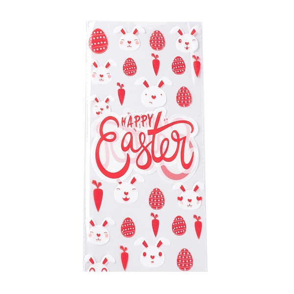 PandaHall OPP Plastic Storage Bags, Easter Theme, for Candy, Cookies, Gift Packaging, Rectangle, Rabbit Pattern, 27~27.5x13x0.01cm, 50pc/bag...