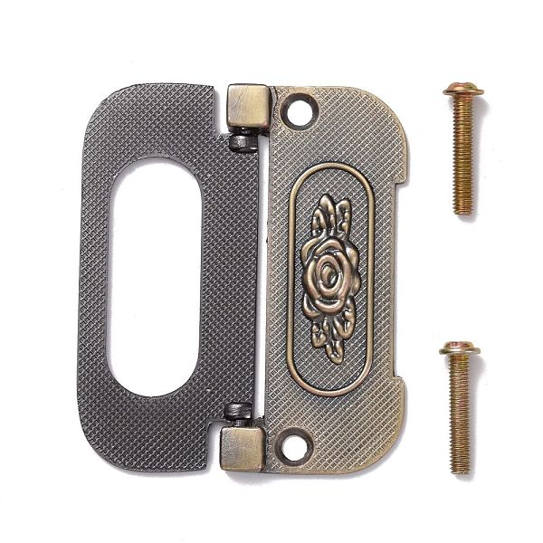 PandaHall Vintage Alloy Cabinet Door Knobs, Wardrobe Hidden Pulls, with Iron Screws, Antique Bronze, 72x33.5x5mm Alloy