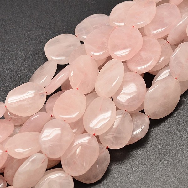 

PandaHall Natural Rose Quartz Nuggets Beads Strands, 22~30x17~25x6mm, Hole: 1mm, about 12~14pcs/strand, 15.7 inch Rose Quartz Nuggets