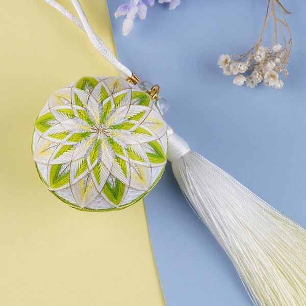 PandaHall DIY Embroidery Temari Ball Kits, Including Iron Needles, Tape Measure, Cotton Threads, Metallic Cord, Polyester Threads, Tassels...