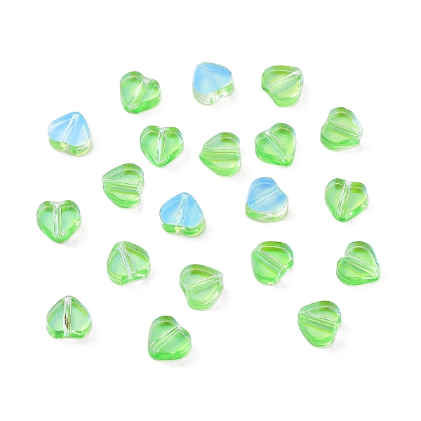 

PandaHall Transparent Glass Pendants, Heart, Lime, 5.5x6x2mm, Hole: 1mm Glass Heart Green