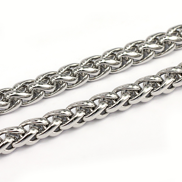 

PandaHall 304 Stainless Steel Wheat Chains, Foxtail Chain, Unwelded, Stainless Steel Color, 10x7x2mm 304 Stainless Steel