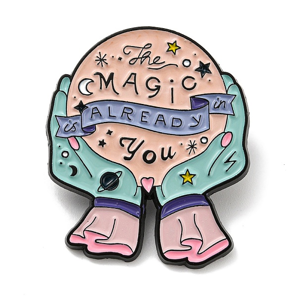 

PandaHall Hand with Crystal Ball Enamel Pins, Black Zinc Alloy Brooches for Backpack Clothes, Pale Turquoise, 35.5x30x1.5mm Alloy+Enamel...