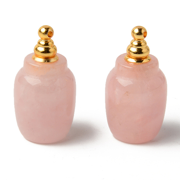 

PandaHall Natural Gemstone Openable Perfume Bottle Pendants, with Brass Findings, 35.5x19mm, Hole: 1.6mm, Capacity: 1ml(0.03 fl. oz) Rose...
