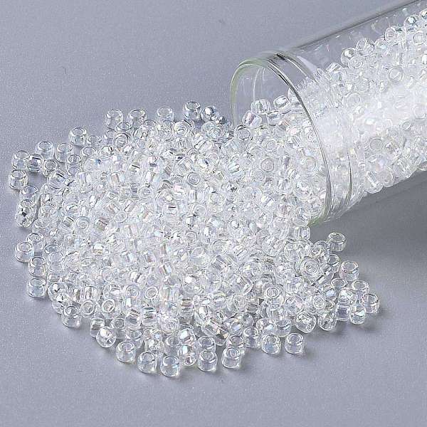 

PandaHall TOHO Round Seed Beads, Japanese Seed Beads, (161) Transparent AB Crystal, 8/0, 3mm, Hole: 1mm, about 222pcs/10g Glass Clear