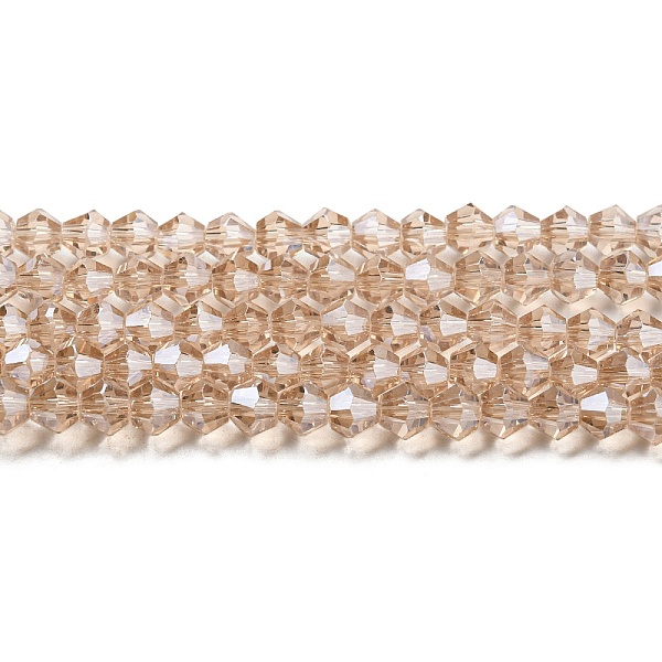 Transparentes perles de verre de galvanoplastie brins