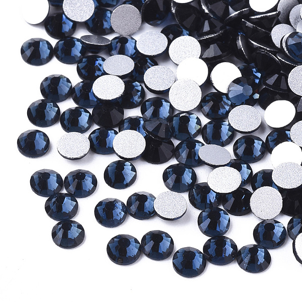 

PandaHall Glass Flat Back Rhinestone Cabochons, Back Plated, Faceted Half Round, Montana, SS20, 4.6~4.8x2mm, about 1440pcs/bag Glass..., Blue