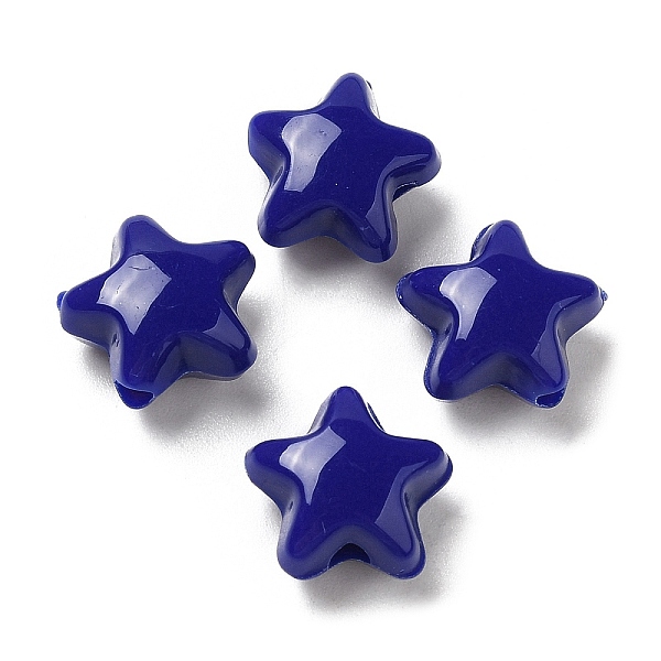 PandaHall Opaque Acrylic Beads, Star, Dark Blue, 11x11.5x7mm, Hole: 2mm, about 1245pcs/500g Acrylic Star