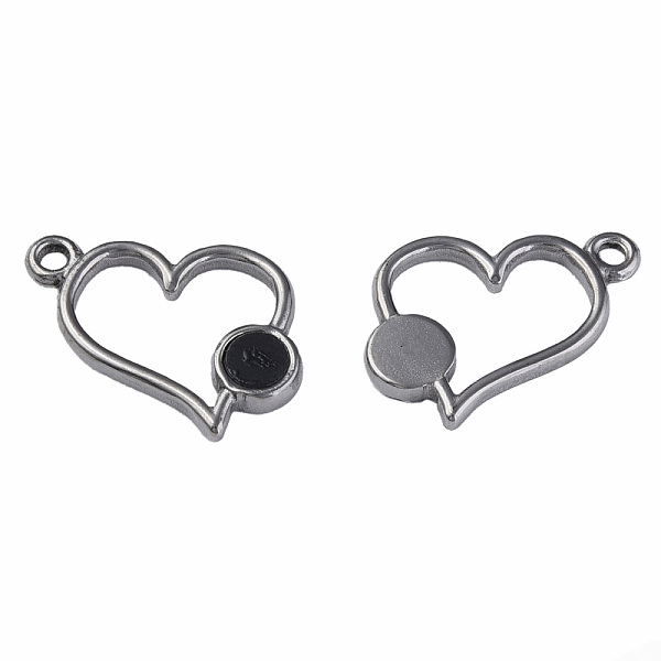 

PandaHall 304 Stainless Steel Pendants, with Dyed Black Shell, Heart, Stainless Steel Color, 15x17x2mm, Hole: 1.6mm Stainless Steel+Shell...