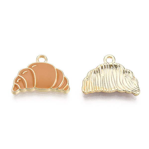 

PandaHall Eco-Friendly Zinc Alloy Pendants, with Enamel, Cadmium Free & Nickel Free & Lead Free, Croissant, Light Gold, Camel, 12x17x2mm..., Brown