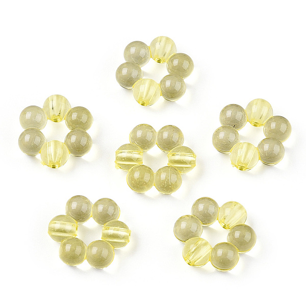 

PandaHall Transparent Acrylic Bead Frames, Flower, Champagne Yellow, 16.5x15.5x6mm, Hole: 2mm, about 674pcs/500g Acrylic Flower Gold