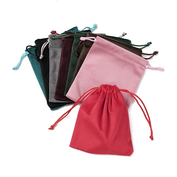 

PandaHall Velvet Jewelry Drawstring Storage Pouches, Rectangle, Mixed Color, 13.7x11.6x0.4cm Velvet Rectangle Multicolor