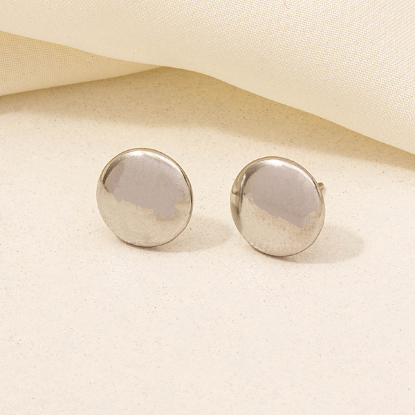 

PandaHall 304 Stainless Steel Flat Round Stud Earrings for Women Stainless Steel