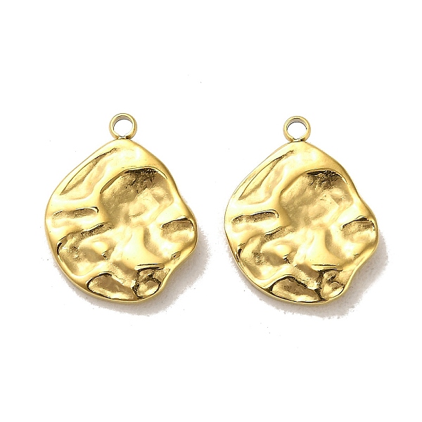 

PandaHall 304 Stainless Steel Pendants, Textured, Irregular Oval Charms, Real 14K Gold Plated, 17x13x2.5mm, Hole: 1.6mm 304 Stainless Steel...
