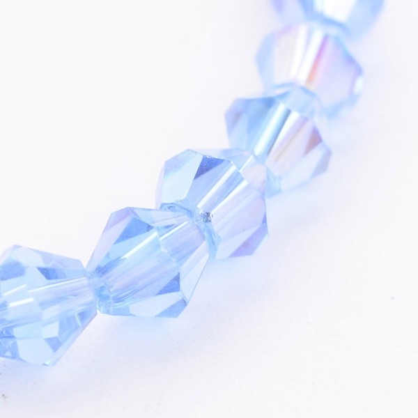 

PandaHall Glass Beads Strands, Bicone, Light Blue, AB Color Plated, Light Blue, 4mm, Hole: 1mm, about 70pcs/strand, 10.63 inch Glass Bicone...