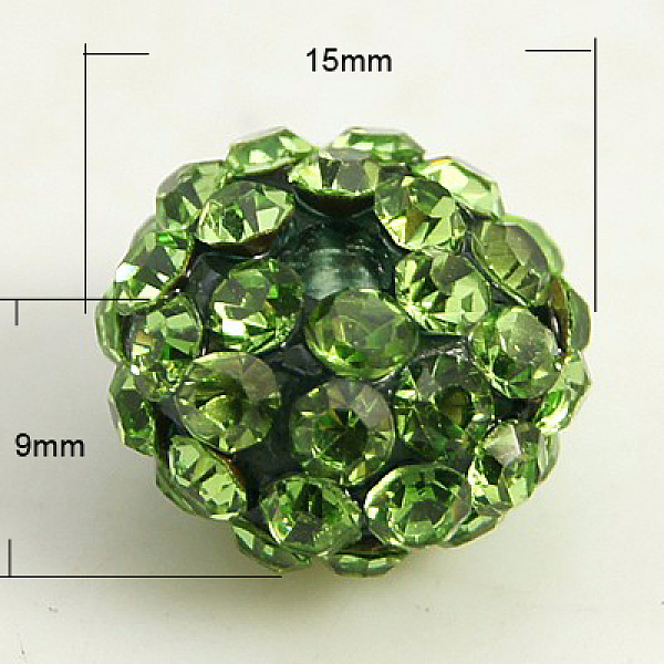 

PandaHall Resin Rhinestone Beads, Grade A, Rondelle, Peridot, 15x9mm, Hole: 2mm Resin+Rhinestone Rondelle Green