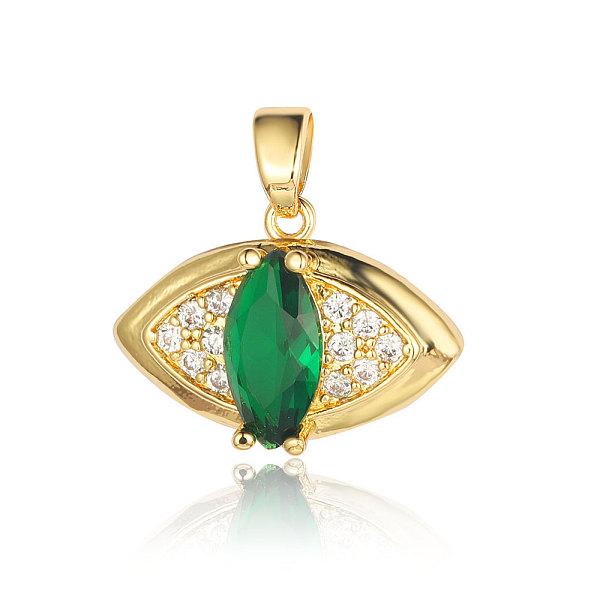 

PandaHall Brass Micro Pave Cubic Zirconia Pendants, Horse Eye Charms, Real 18K Gold Plated, 21x15x5.6mm Brass+Cubic Zirconia Horse Eye Green