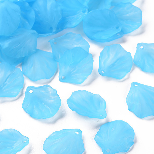 

PandaHall Transparent Frosted Acrylic Pendants, Petaline, Deep Sky Blue, 19.5x16.5x4mm, Hole: 1.5mm Acrylic Petaline