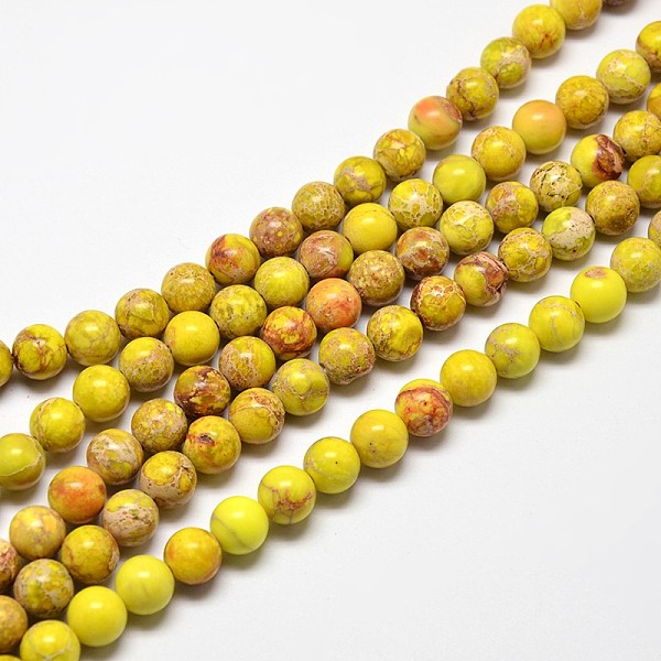 

PandaHall Natural Imperial Jasper Beads Strands, Round, Dyed, Yellow, 10mm, Hole: 1mm, about 38pcs/strand, 15 inch Imperial Jasper Round...