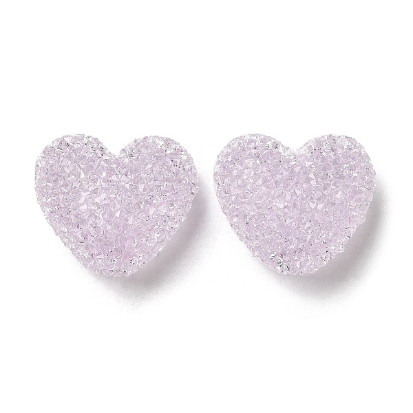 

PandaHall Resin Beads, with Rhinestone, Drusy Heart, Thistle, 17x19x10.5mm, Hole: 1.6mm Resin+Rhinestone Heart Purple