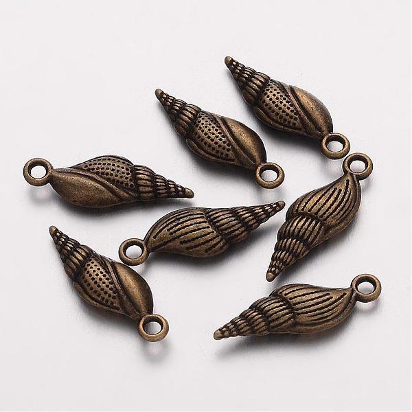 PandaHall Tibetan Style Alloy Pendants, Cadmium Free & Nickel Free & Lead Free, Helix, Antique Bronze, 23x8x4mm, Hole: 1.5mm Alloy Shell...