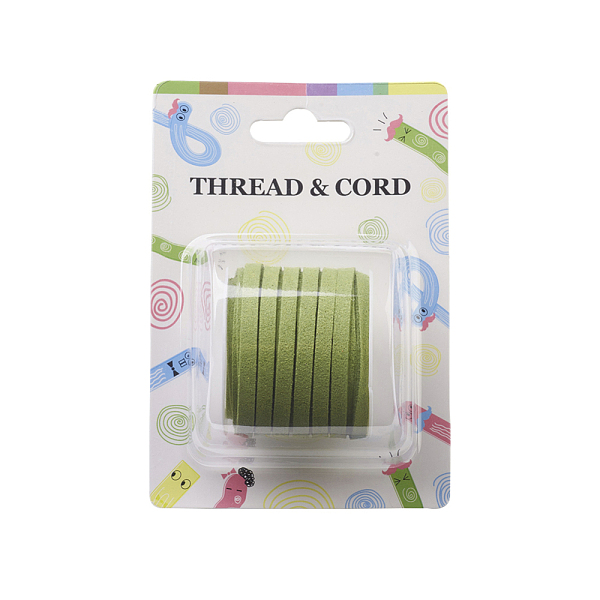

PandaHall Faux Suede Cord, Faux Suede Lace, Green Yellow, 5x1.5mm, about 5.46 yards(5m)/roll Faux Suede Green