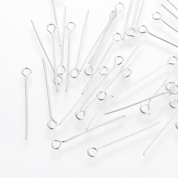 

PandaHall Jewelry Findings, Iron Eye Pin, Platinum, 35x0.7mm, about 680pcs/100g Iron