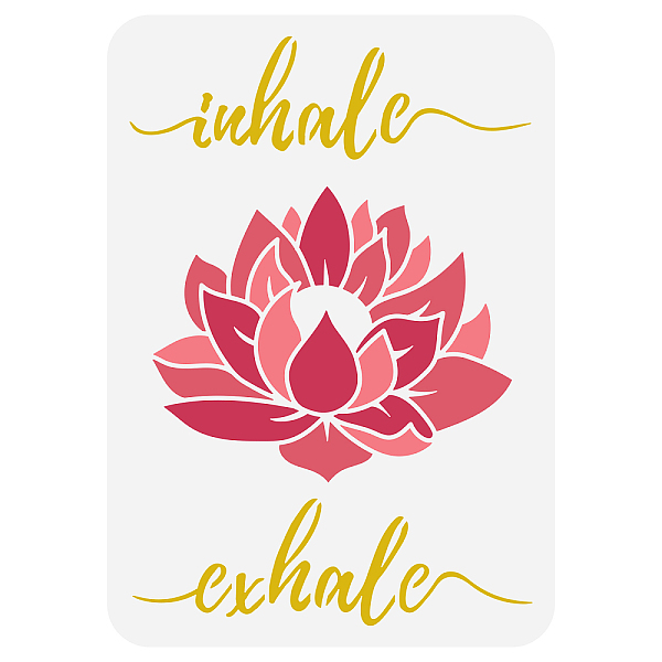 

PandaHall FINGERINSPIRE Lotus Stencil Template 8.3x11.7inch Yoga Theme Painting Stencil Plastic Lotus Flower Pattern & Inhale Exhale Text...