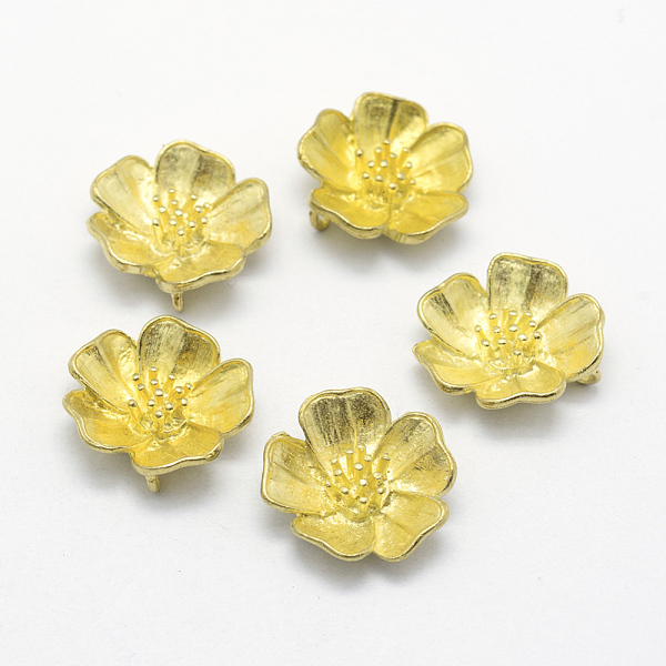 

PandaHall Brass Pendants, Lead Free & Cadmium Free & Nickel Free, Flower, Raw(Unplated), 20x19x5mm, Hole: 1mm Brass Flower