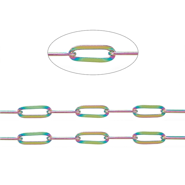 

PandaHall Electrophoresis Brass Cable Chains, Paperclip Chains, Drawn Elongated Cable Chains, with Spool, Long-Lasting Plated, Unwelded...