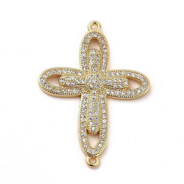 

PandaHall Eco-Friendly Rack Plating Brass Micro Pave Clear Cubic Zirconia Connector Charms, Lead Free & Cadmium Free, Long-Lasting Plated...